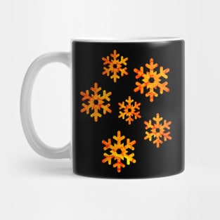Watercolor Snowflakes (Orange-Yellow) Mug